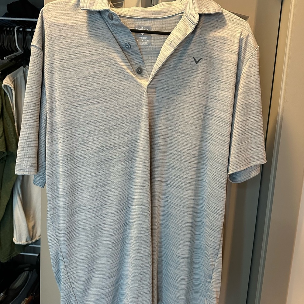 Callaway Gray Polo Shirt with Classic Collar and Logo
